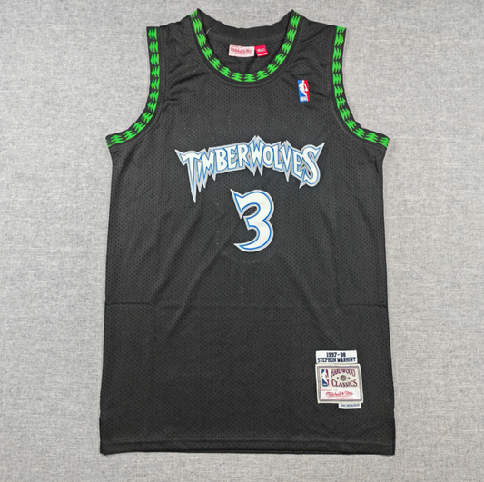 Stephon Marbury Black Minnesota Timberwolves 1997/98 Hardwood Classics Swingman Jersey