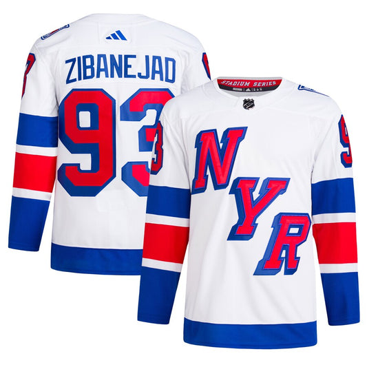 Men's New York Rangers Mika Zibanejad White 2024 NHL Stadium Series Authentic Player Jersey