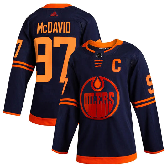 Men's Edmonton Oilers Connor McDavid Navy Alternate Authentic Jersey NHL